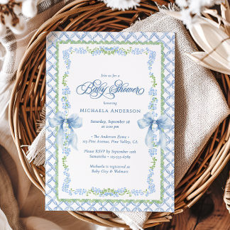 Invitation Baby shower de la boue florale du millénaire