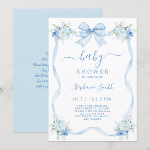 Invitation Baby shower de la ceinture bleue