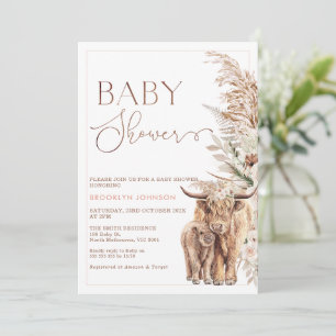Invitation Baby shower de la charpente florale du veau de la
