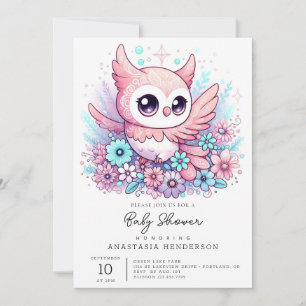 Invitation Baby shower de la Chouette adorable du bois