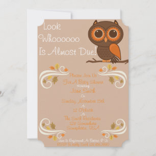Invitation Baby shower de la Chouette d'automne