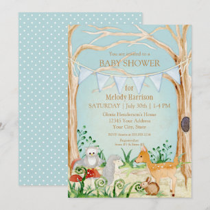 Invitation Baby shower de la chouette de lapin de renard de c