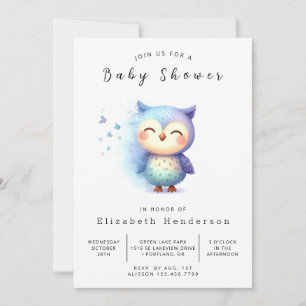 Invitation Baby shower de la Chouette sauvage de Bohême
