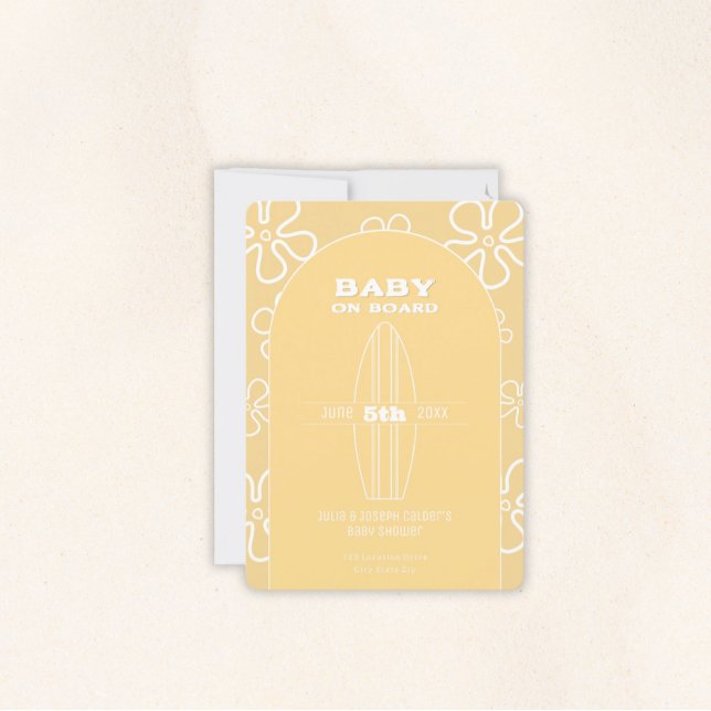 Invitation Baby shower de la Commission de surf - Hommes et f (Baby on Board Gender Neutral Shower)