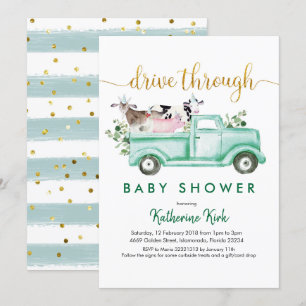 Invitation Baby shower de la conduite de ferme