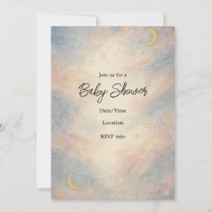 Invitation Baby shower de la constellation zodiaqu