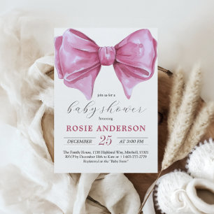 Invitation Baby shower de la corbeille rose