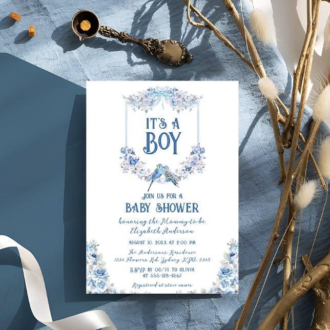 Invitation Baby shower de la corneille bleue (Créateur téléchargé)