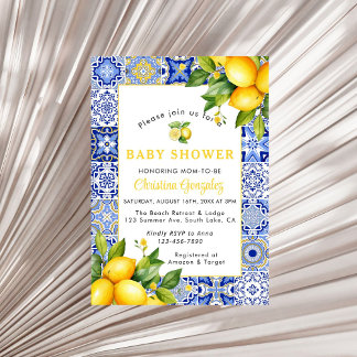 Invitation Baby shower de la côte méditerranéenne d'Amalfi
