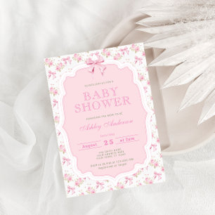 Invitation Baby shower de la cou rose fille