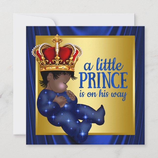 Invitation Baby shower de la Couronne bleu de Prince Royal (Devant)