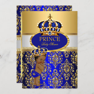 Invitation Baby shower de la Couronne bleu de Prince Royal