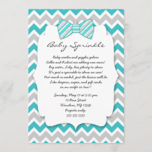 Invitation baby shower de la cravate de bébé Sprinkel Turquoi