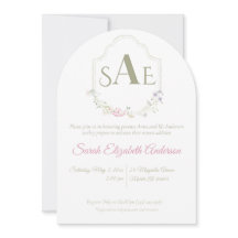 Baby shower de la crête de Monogram Fleur sauvage