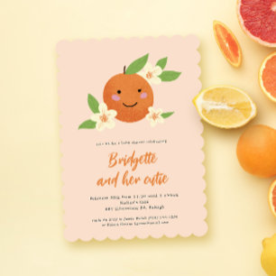 Invitation Baby shower de la culture orange neutre pour le ge