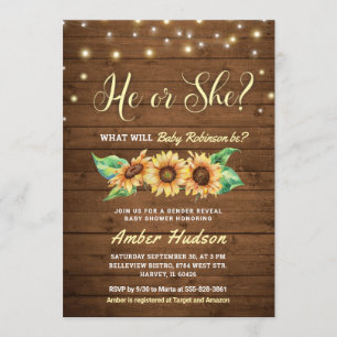 Invitation Baby shower de la fête de révélation de genre