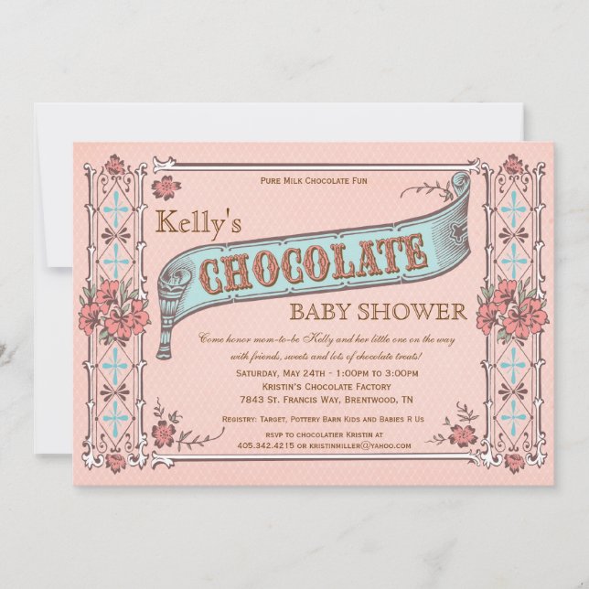 Invitation Baby shower de la fête du chocolat (Devant)