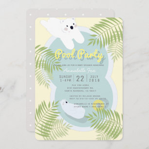 Invitation Baby shower de la fête du pool d'ours p