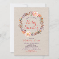 Invitation Baby shower de la fille d'automne de Bu