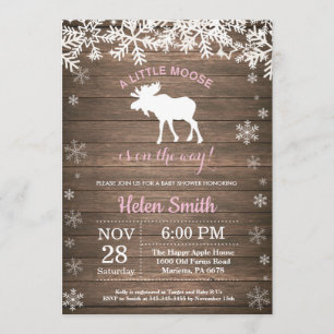 Invitation Baby shower de la fille de flétan d'hiver de l'ori