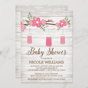 Invitation Baby shower de la fille de la branche de mason ros