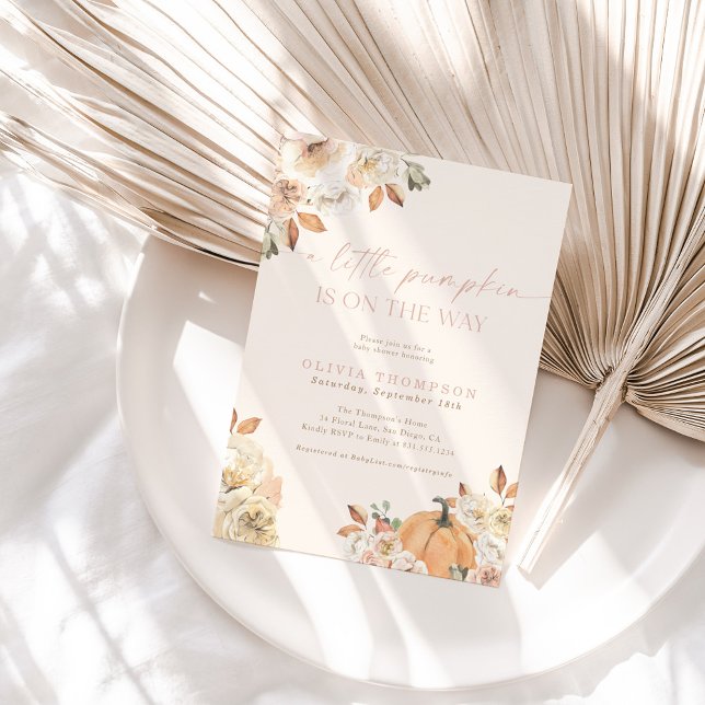 Invitation Baby shower de la fille de l'automne | Pink A Litt (Créateur téléchargé)