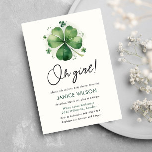 Invitation Baby shower de la Fille St. Patricks