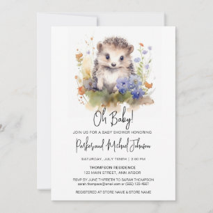 Invitation Baby shower de la forêt de Baby Hedgehog