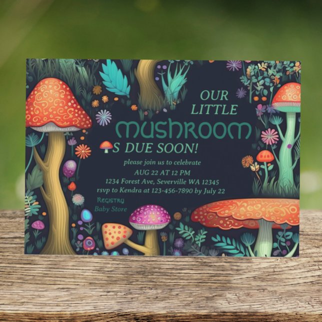 Invitation Baby shower de la forêt de champignon Whimsical (Créateur téléchargé)