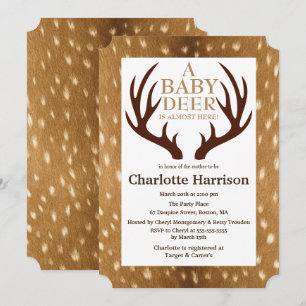 Invitation Baby shower de la fourrure et des fourrures de che