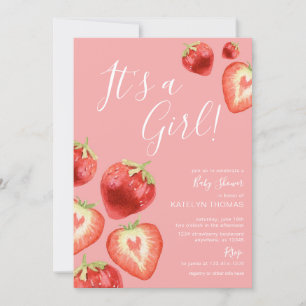 Invitation Baby shower de la fraise