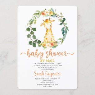 Invitation Baby shower de la Girafe par lettre