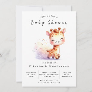 Invitation Baby shower de la Giraffe en ligne neutre pour les