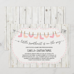 Invitation Baby shower de la Journée Valentines - Fille / Gen