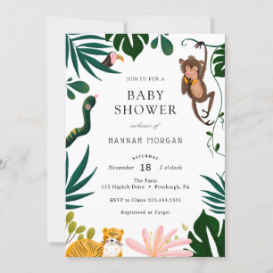 Invitation Baby shower de la jungle