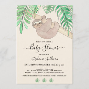 Invitation Baby shower de la jungle mignonne
