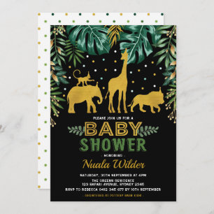 Invitation Baby shower de la jungle moderne / Safari tropical