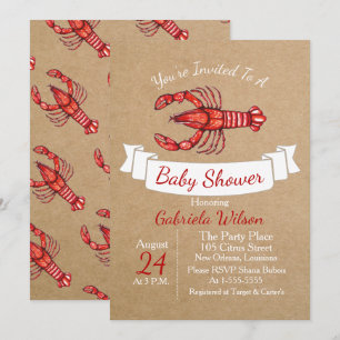 Invitation Baby shower de la langouste de Louisiane