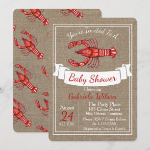 Invitation Baby shower de la langouste de Louisiane