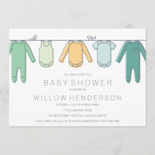 Invitation Baby shower de la ligne