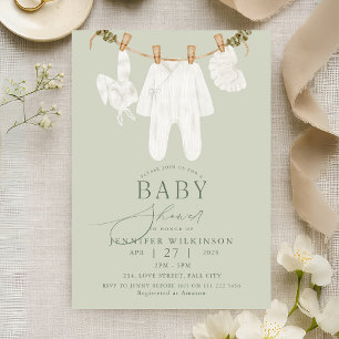 Invitation Baby shower de la ligne de vêtements Boho neutres 