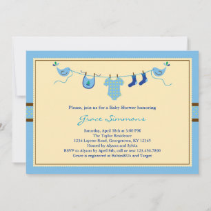 Invitation Baby shower de la ligne de vêtements La
