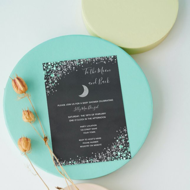 Invitation Baby shower de la lune et des étoiles (Créateur téléchargé)