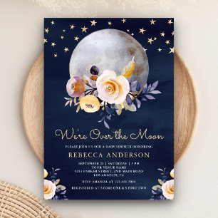 Invitation Baby shower de la lune florale Terre Boho de la Ma