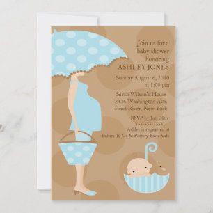 Invitation Baby shower de la maman des parapluies