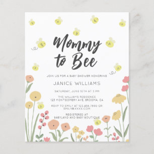 Invitation Baby shower de la maman du budget