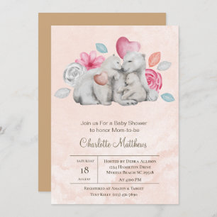 Invitation Baby shower de la maman et de l'ours des bébés