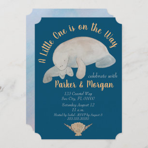 Invitation Baby shower de la Manate d'Océan Animal