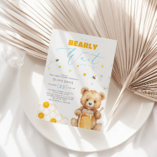 Invitation Baby shower de la marguerite, du miel et de l'ours