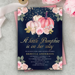 Invitation Baby shower de la marine de la petite Citrouille r